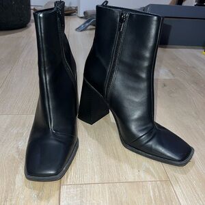 H&M Faux Black Leather Boots 8